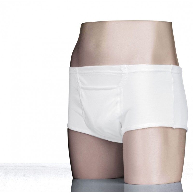 Men's Washable Incontinence Underwear, Pocket Brief for Disposable Pad, 1  Pair